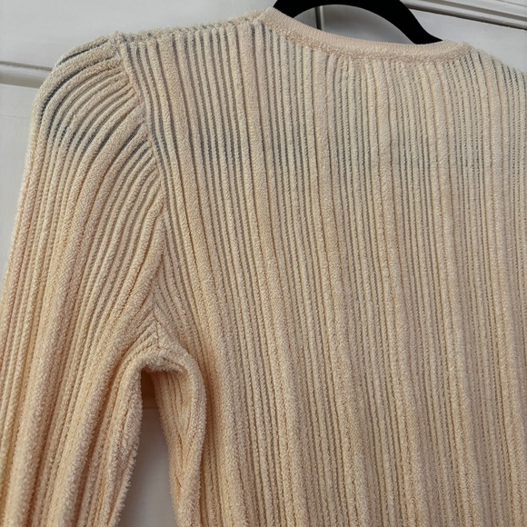 Ulla Johnson Lyana Pullover Cream Ivory Textured Rib Knit Sweater Top Size Large - Picture 10 of 15